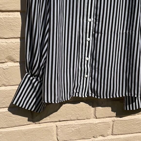 Take 50% OFF -Eva Mendes Stripped Long-sleeved Shirt, Size XS - Picture 4 of 8